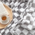 thumbnail image 4 of LOMAO Buffalo Check Fleece Throw Blanket Soft Checkered Plaid Blankets Cozy Lightweight Flannel Blanket for Couch Chair Bed(Grey,51"x63"), 4 of 8