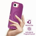 thumbnail image 5 of I-HONVA for iPhone 16e Magnetic Case,[Compatible with MagSafe] [with 2 X Screen Protector ] Shockproof Heavy Duty Protection Phone Cover for Apple iPhone 16e 2025 6.1 inch,Deep Purple/Pink, 5 of 8
