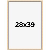 28x39 Frame Beige Real Wood Picture Frame Width 0.75 inches | Interior Frame Depth 0.5 inches |