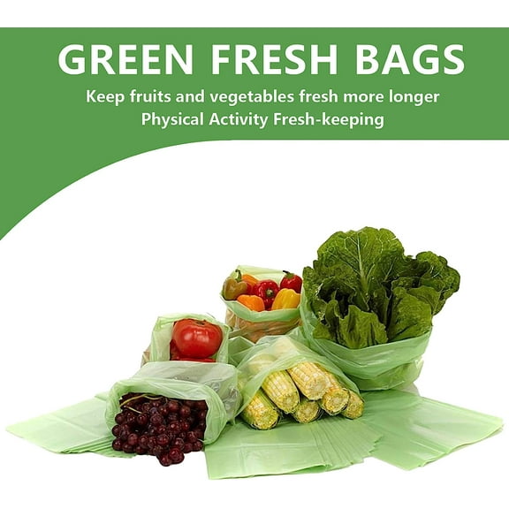 Fresh Green Bags for Fruits and Veggies Reusable Vegetable Bags for Refrigerator Food Storage Freshness  Keep Fruits, Vegetables and Cut Flowers