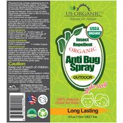 US Organic Group Anti Bug Spray Outdoor, 4 Oz