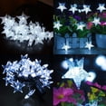 thumbnail image 5 of LINLIN Solar Star String Lights, 7M 50LED Star Garden Lights Star Fairy Lights Outdoor Solar Powered with 8 Mode Waterproof, 5 of 8