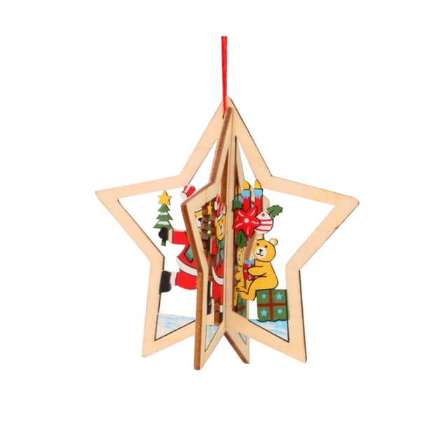Adornos Colgantes de madera Hot6sl para Árbol de Navidad 1 pieza
