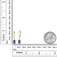 thumbnail image 3 of Gem Stone King 925 Sterling Silver and 14K Yellow Gold Purple Amethyst Drop Dangle Leverback Earrings for Women (2.30 Cttw, Gemstone Birthstone, Oval 8X6MM), 3 of 4