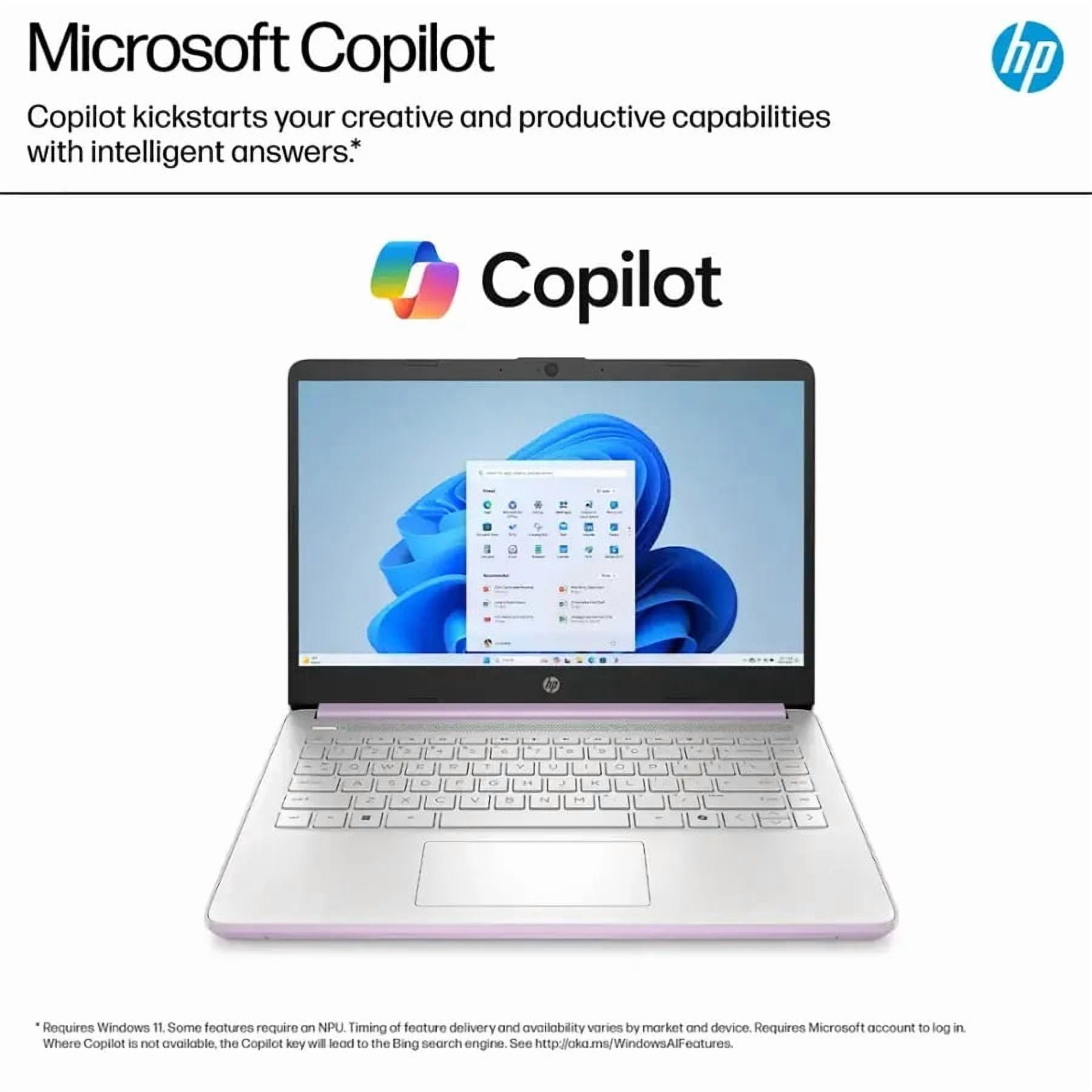 HP Stream 14 Student Business Laptop, Intel N150 Processor(quad-core), 32GB RAM, 384GB Storage (128GB UFS+256GB MSD),Microsoft Office 365,Copilot AI,1TB Cloud Storage,Honey Lavender,with 5ave Kit
