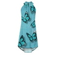 thumbnail image 6 of Summer Dresses for Women 2022, Halter Neck Dresses for Women Knee Length Floral Casual Summer Mini Dresses Sleeveless Irregular Hem Sun Short Dress, 6 of 7