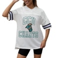thumbnail image 2 of Women's Gameday Couture White Coastal Carolina Chanticleers Iconic Oversized Fashion Jersey, 2 of 5