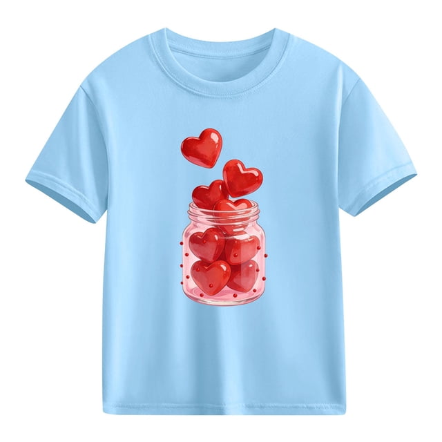 hengsof T-Shirt Graphique à Manches Courtes Imprimé pour Enfants