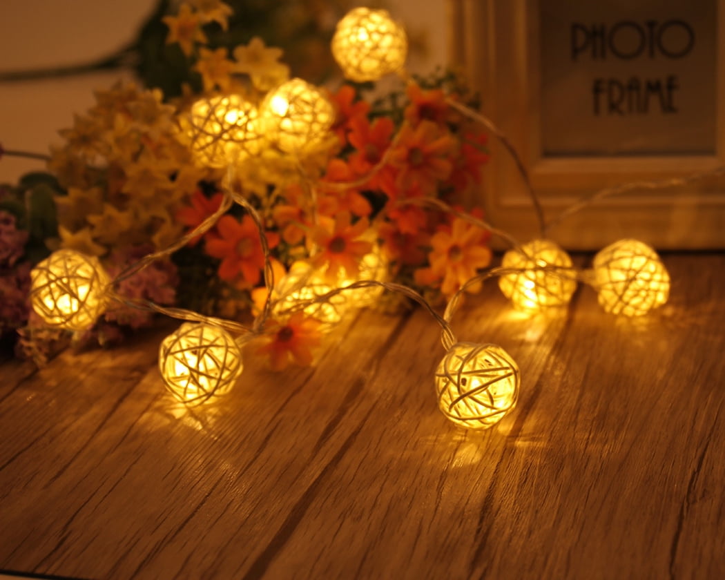 14 8ft Led String Lights Romantic 20 Heads Rattan Ball Night 14 8ft Led String Lights Romantic 20 Heads Rattan Ball Night Light Outdoor For Home Decor Party Com