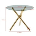 thumbnail image 5 of CoSoTower 1+4,5Pieces Dining Set, Table Metal Leg Mid-Century Dining Table for 4-6 People with Glass Table Top, Pedestal Dining Table, End Table Leisure Coffee Table, 5 of 8