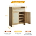 thumbnail image 4 of EDTara Rattan Shoe Cabinet, Wooden Storage Console with Doors, Drawer, Adjustable Shelf, Boho Buffet Sideboard for Entryway, Living Room, or Kitchen, 4 of 8