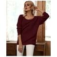thumbnail image 2 of Pull-over à Manches Longues pour Femmes en Maille Bouffant Solide, 2 of 6