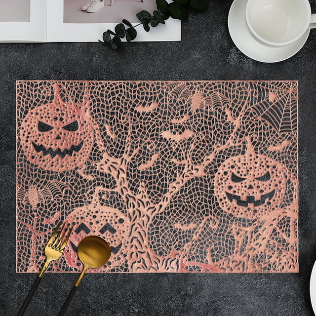 Sokhug Halloween Placemats Halloween Ghost Table Placemat Halloween Kitchen Decor Table Mats for Dining Table Place Mats for Halloween Kitchen Table Decor Halloween Dinner Decoration