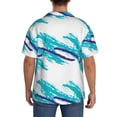 thumbnail image 3 of Lsque Northern Lights Print Men's Cuban Collar Short Sleeve Shirt Summer Beachwear Casual Button Down Fashionable Vacation Leisure Shirt-Small, 3 of 5
