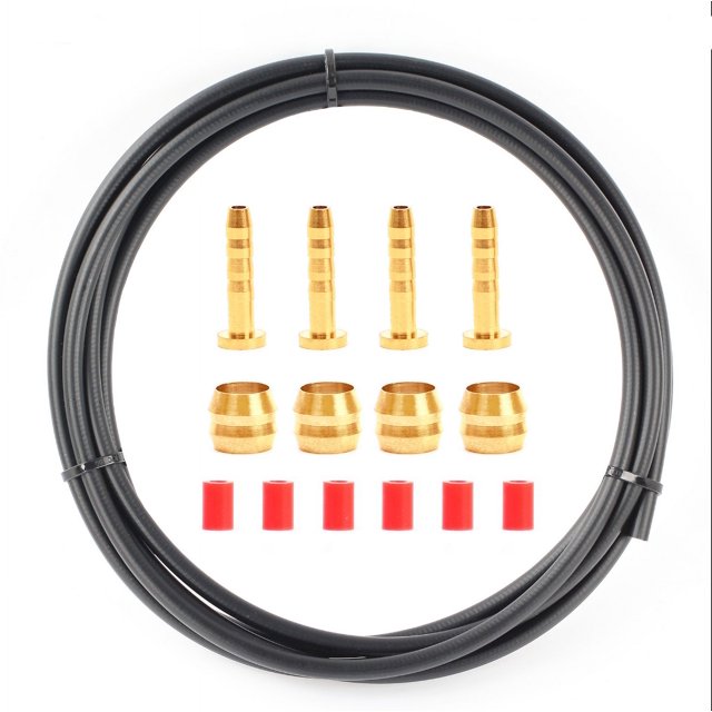 Kit duradero de manguera de freno de disco hidráulico para bicicleta de montaña de 2500 mm con aceitunas de 5 mm e inserciones de latón para el sistema Shimano Bh90 Bh59 - Negro Bh-59 JM