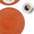 thumbnail image 6 of Xmushyra Round Placemats Set of 6, 15 Inch Braided Woven Table Mats, Washable Heat Resistant Non-Slip Place Mats, Orange, 6 of 7