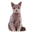thumbnail image 2 of Esquirla Simulation Cat Shape Plush Toy Stuffed Throwing Pillow Cozy Cushion - Gray, 2 of 8
