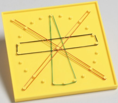 25-pin Two-sided Geoboard with Rubber Bands Geometry Concepts Math Manipulative