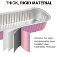 thumbnail image 5 of LotFancy 50 Aluminum Foil Mini Loaf Pans with Lids and Spoons, 6.5in Disposable Mini Cake Pans, Pink, 5 of 7