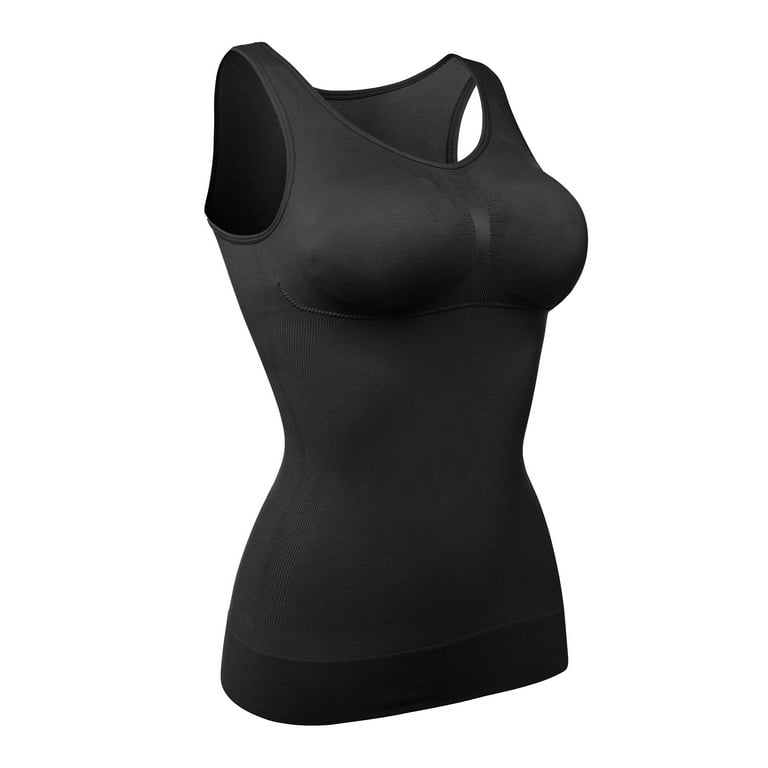 LELINTA Women's Camisoles Tank Tops Plus Size Cami Shaper Firm Tummy Control  Body Shaper Built in Bra Undershirt Tank Top Shapewear 