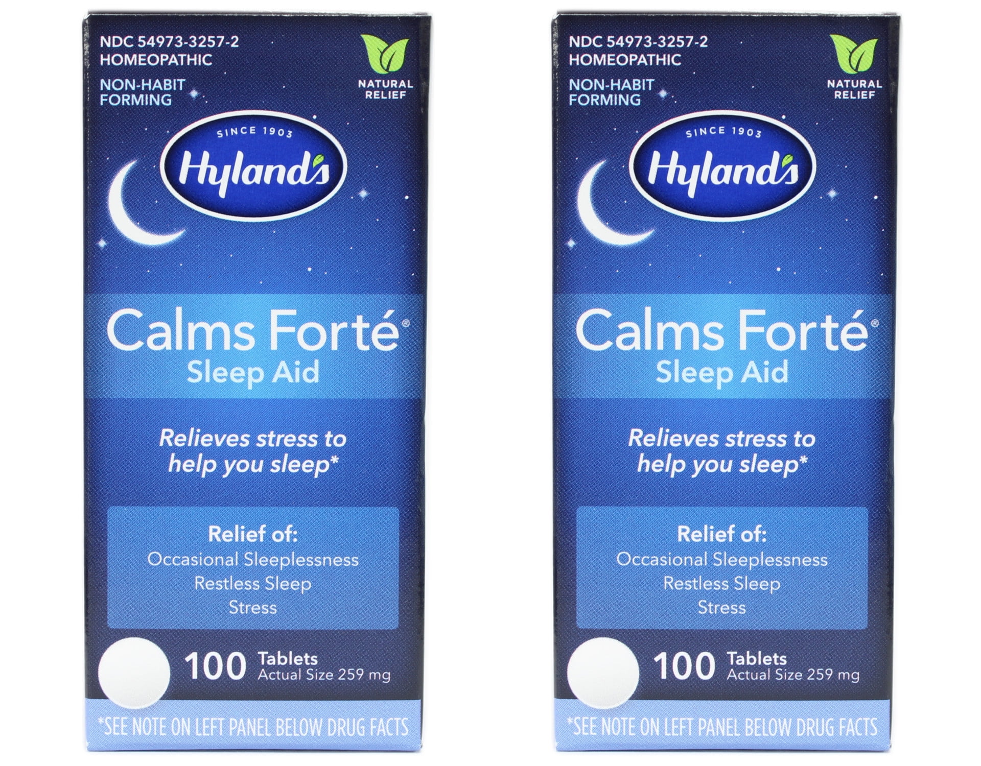 Hyland's Calms Forte Homeopathic Sleep Aid (2 Bottles = 200 Tablets