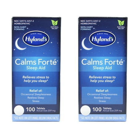 Hyland's Calms Forte Homeopathic Sleep Aid (2 Bottles = 200 Tablets)