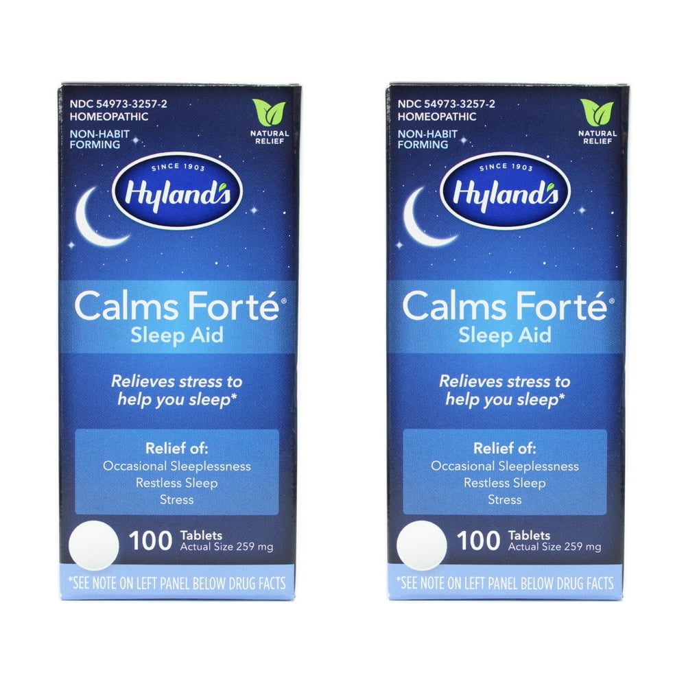 Hyland's Calms Forte Homeopathic Sleep Aid (2 Bottles = 200 Tablets