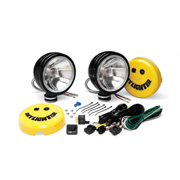 KC Hilites Driving/Fog Light 234 Driving/Fog Light; Daylighter; Halogen Bulb; Clear H3 Halogen Bulb; 6 Inch Round; 100 Watt Per Light; Spread Beam; 2452 Raw Lumens; Clear Lens; Black Housing