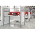 thumbnail image 3 of Bestar Pro-Biz Melamine/Metal Workstation in White and Red, 3 of 5