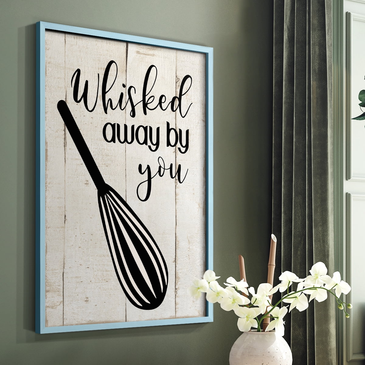 Whisked Away Framed Print in Blue Solid Wood 8 x 10 Framed Print