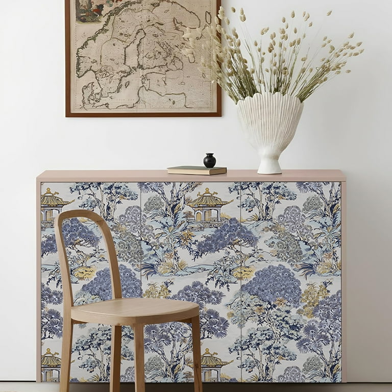 Vintage Floral Butterfly Peel And Stick Wallpaper - Self Adhesive Removable Wallpaper 17.3" X 118" For Bedroom, Furniture