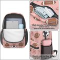 thumbnail image 4 of Football and Rugby Pink Pattern 17" Waterproof Oxford School Backpacks for Teens, S-Shape Padded Straps, for School, Travel, Hiking, Camping, 4 of 5