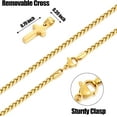 thumbnail image 4 of CFIOZYOS Cross Necklace for Men, Silver Tone/Gold Plated/Black Mens Cross Necklaces with 2.5mm Chain, Stainless Steel Wheat Chain, 16-24 Inch, 4 of 10