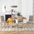 thumbnail image 3 of 6-Piece Dining Table Set,Retro Industrial Style Kitchen Dining Table Set with 4 Upholstered Chairs and Bench,60*36*30.2 inch Wood Rectangular Dining Room Set for 6 People, 3 of 9