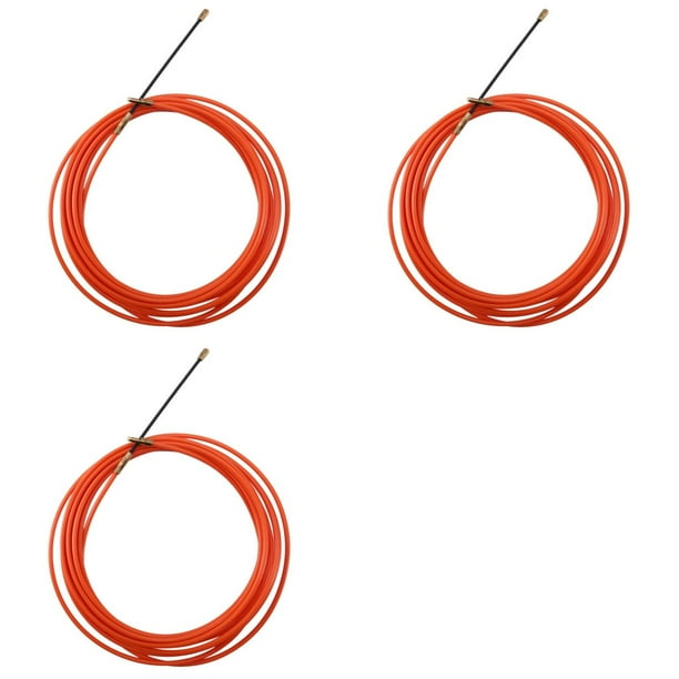 3piezas 4Mm 5 Metros Dispositivo de Guía Naranja Cable Eléctrico de Nylon Extractores de Empuje Conducto de Serpiente Alambre de la Cinta de los Pescados de Rodder