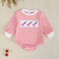 thumbnail image 2 of Staki Halloween Baby Clothes Newborn Boy Girl Waffle Knit Pumpkin Bubble Romper Sweatshirt Infant Fall Outfit 0-18M(Pink,12-18 Months), 2 of 5