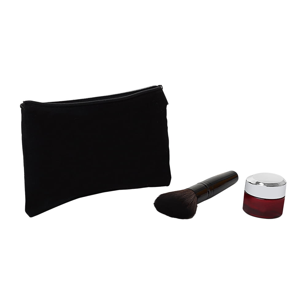 Aspire 12-Pack Canvas Pencil Pouch, Black Zipper Makeup Case, 8-1/4 x 4-3/4 Inches
