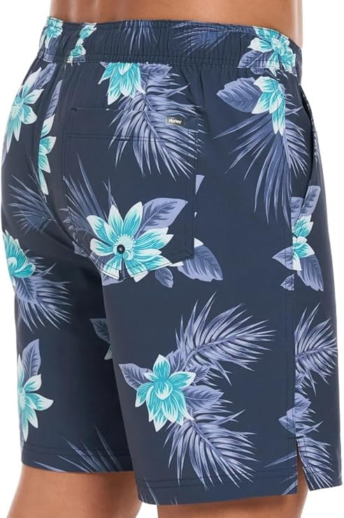 Hurley Mens Swim Short (Dark Blue Floral, Medium)