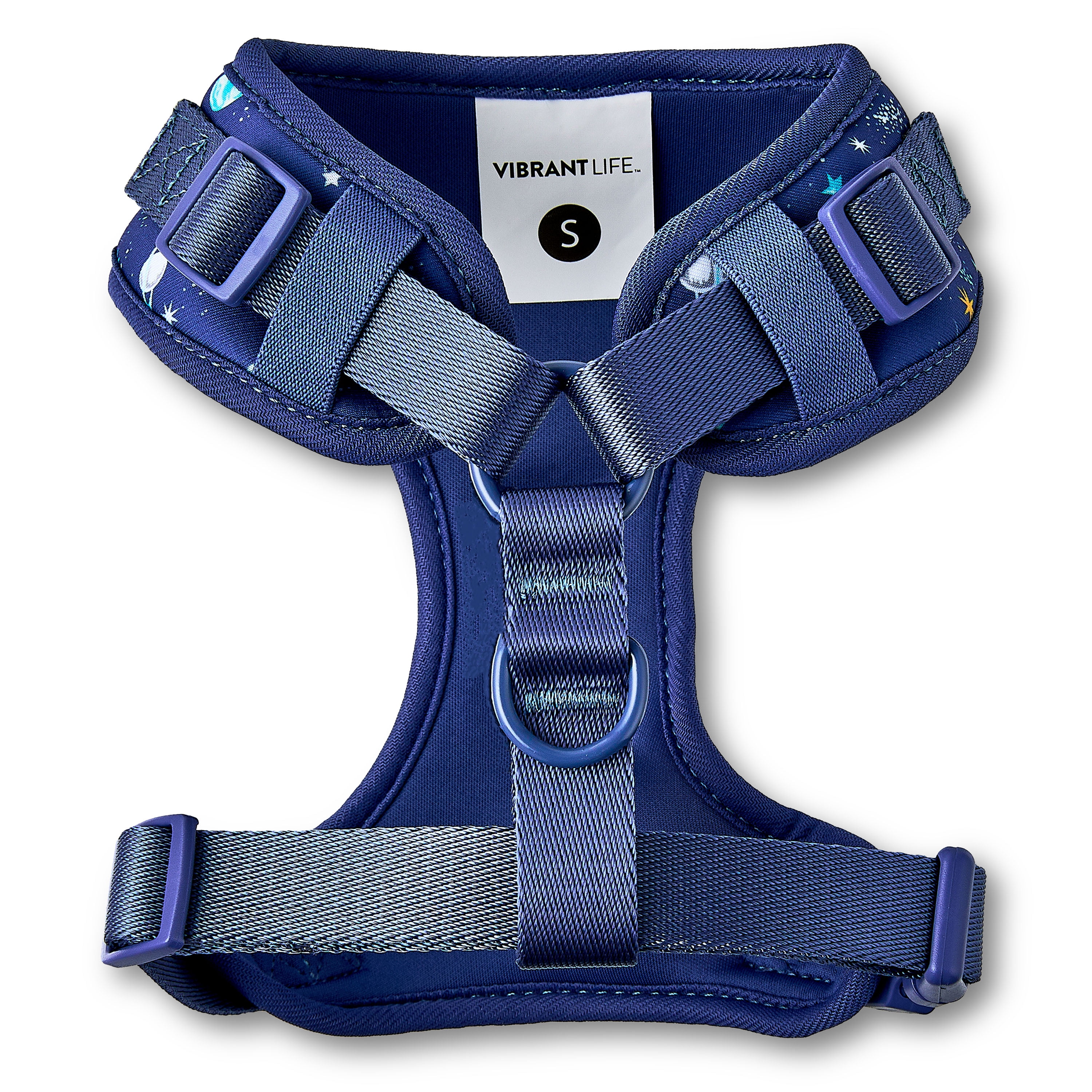 Vibrant Life 80064469 Polyester & Spandex Space Adventures Adjustable Dog Harness, Blue, Small