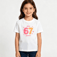 thumbnail image 2 of Girls Graphic Tees Six 67 Seven Kids T Shirt Viral Meme 100% Cotton Short Sleeve Soft Tops 4-13Y, 2 of 5