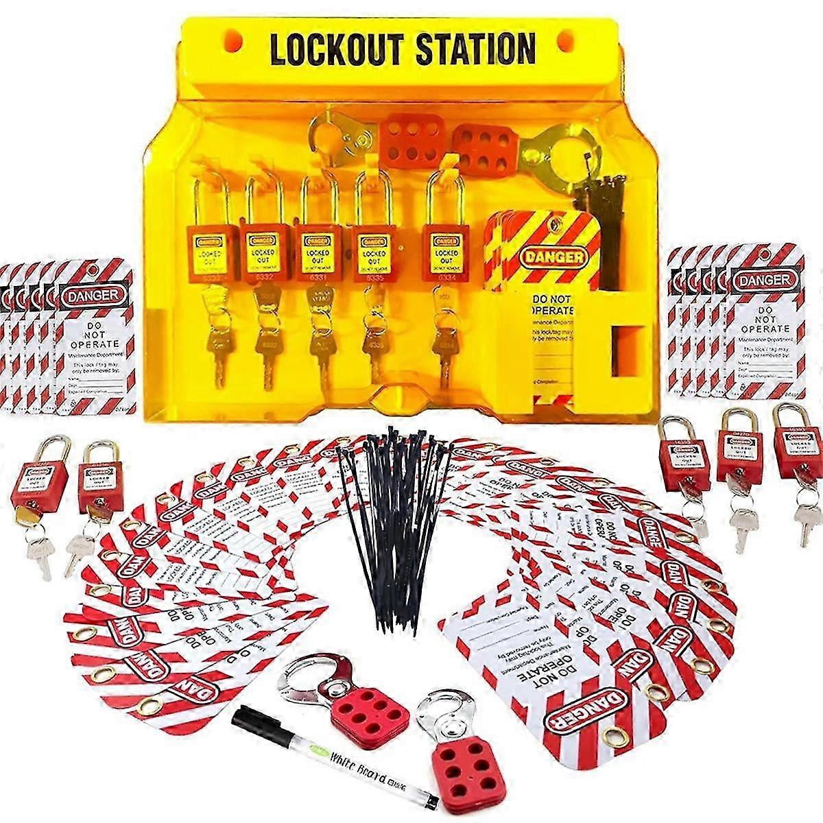 Lockout Tagout Station For Safe Electrical Lockouts,2hasps,25loto Tags ...