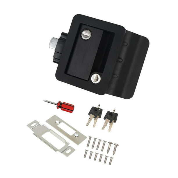 Pestillo de cerradura de puerta de entrada con paleta para RV, manija de pestillo de puerta, tornillos fáciles de instalar, cerradura de puerta de