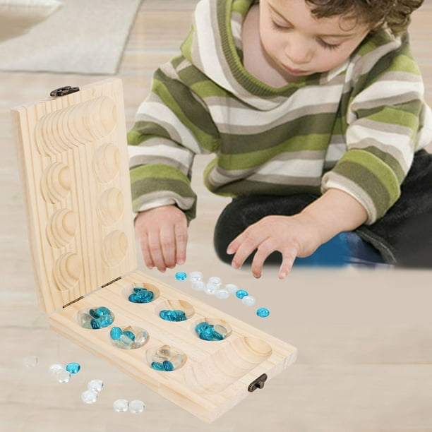 JUEGO DE JUEGOS DE MESA DE MANCALA DE MADERA, JUEGO DE MESA DE ARRRENAMIENTO DE PENSAMIENTO LÓGICO PLEGABLE PARA EL JUEGO DE MESA DE MANCALA PARA Niños Para Nijos