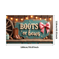 thumbnail image 3 of Rustic Design Gender Reveal Banner Country Style Baby Shower Boots or Bows Decoration with String Lights for Party Decor Indoor Event Celebration, 3 of 7