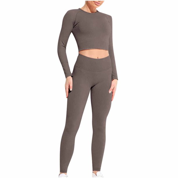ICHUANYI Clearance Color Long Thread Quick Drying Tight Fitness Yoga Suit Fitness Set ICHUANYI "ICHUANYI"