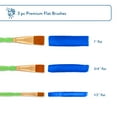 thumbnail image 4 of (6 pack) Hello Hobby 3 Pc Flat Synthetic Paint Brush Set with Comfort Grip, 4 of 10