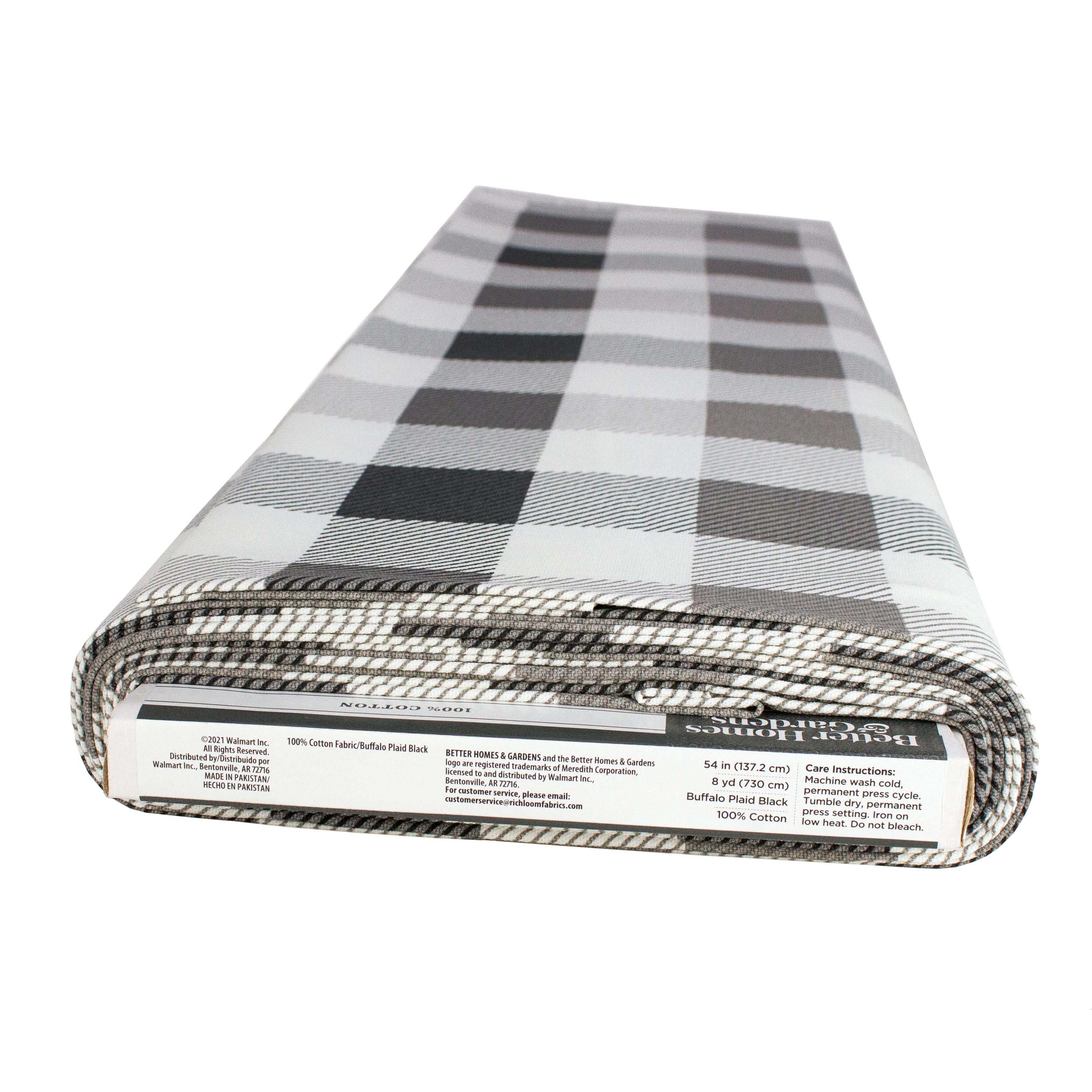 Better Homes & Gardens Cut by the Yard 100% Cotton 54" Width Fabric, Plaid Prints.