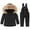 C-Black, variant on Xmyrz Bagy Snow Suit Girl Hooded Down Jacket Coat Ski Bib Pants Snowsuit Winter Warm Skin Friendly Pants Set Outfit Sets