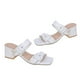 thumbnail image 4 of Sandalias de tacón con doble hebilla para mujer Sandalias casuales de verano antideslizantes con punta abierta ajustable Blanco 37, 4 of 8