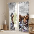 thumbnail image 3 of Highland Cow Farm Animals Curtains & Drapes,Garden Windmill Decor Farmhouse Rustic Lodge Cabin 30%-50% Blackout Curtains Animal Farm House Cottage Curtains,Winnower Cowboys Gifts, 3 of 6